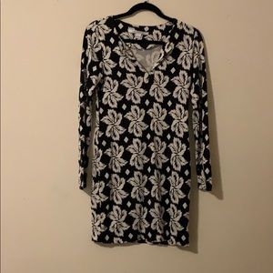 Dian Von Furstenberg Black and White Print Dress